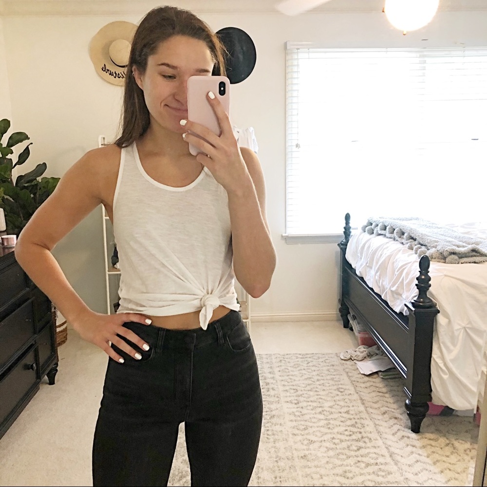 white pink Victoria’s Secret tank top